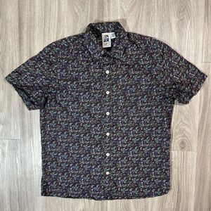 Kennington Shirt Mens Size Medium Maroon Button Down Short Sleeve